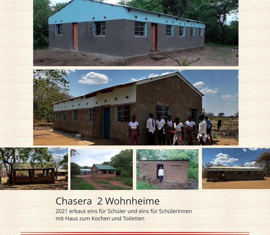 Chasera  2 Wohnheime 2021 erbaut eins für Schüler und eins für Schülerinnen mit Haus zum Kochen und Toiletten